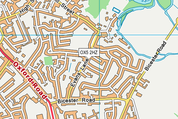 OX5 2HZ map - OS VectorMap District (Ordnance Survey)