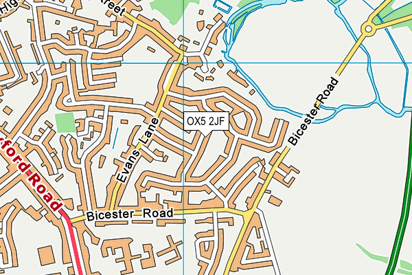 OX5 2JF map - OS VectorMap District (Ordnance Survey)