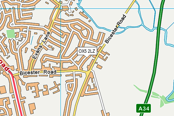 OX5 2LZ map - OS VectorMap District (Ordnance Survey)