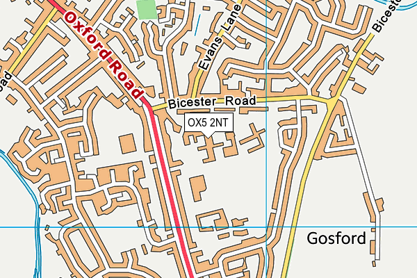 Gosford Hill School map (OX5 2NT) - OS VectorMap District (Ordnance Survey)