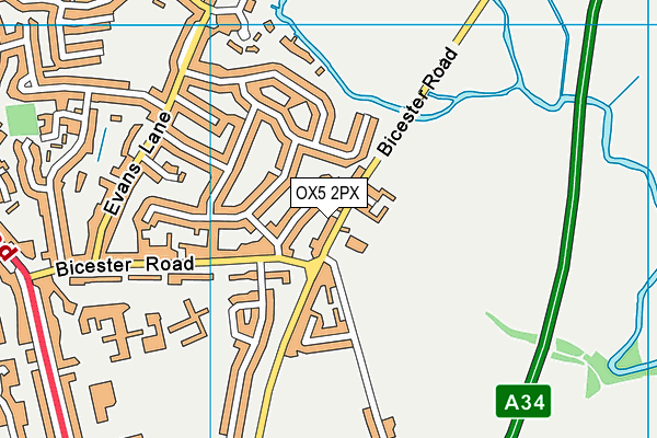 OX5 2PX map - OS VectorMap District (Ordnance Survey)