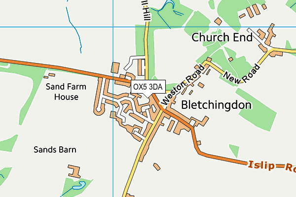 OX5 3DA map - OS VectorMap District (Ordnance Survey)