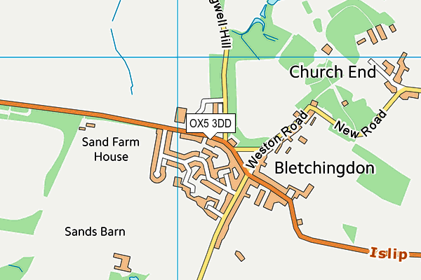 OX5 3DD map - OS VectorMap District (Ordnance Survey)