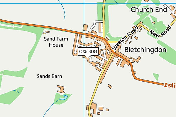 OX5 3DG map - OS VectorMap District (Ordnance Survey)