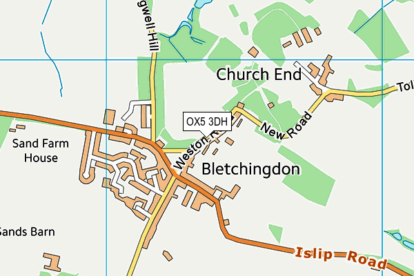OX5 3DH map - OS VectorMap District (Ordnance Survey)