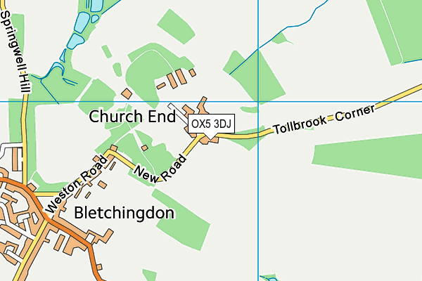 OX5 3DJ map - OS VectorMap District (Ordnance Survey)