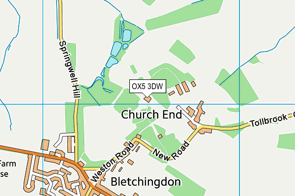 OX5 3DW map - OS VectorMap District (Ordnance Survey)