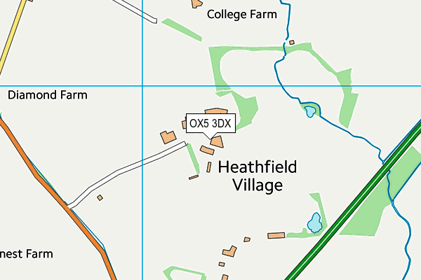 OX5 3DX map - OS VectorMap District (Ordnance Survey)