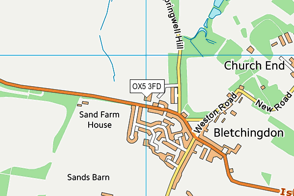 Bletchingdon Parochial Church of England Primary School map (OX5 3FD) - OS VectorMap District (Ordnance Survey)