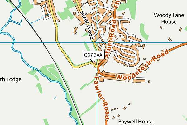 OX7 3AA map - OS VectorMap District (Ordnance Survey)