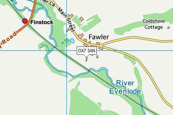 OX7 3AN map - OS VectorMap District (Ordnance Survey)