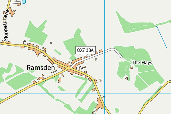 OX7 3BA map - OS VectorMap District (Ordnance Survey)