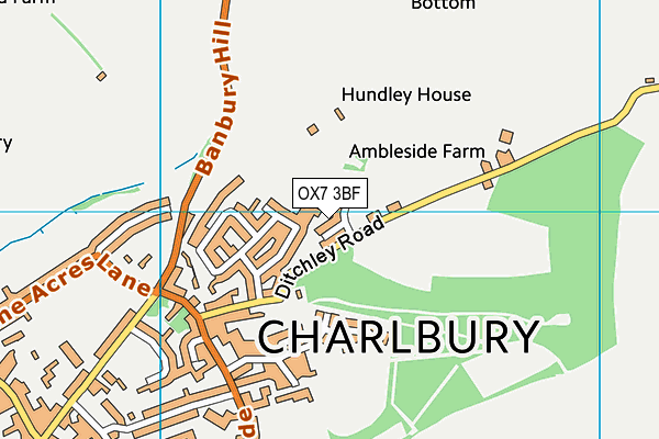 OX7 3BF map - OS VectorMap District (Ordnance Survey)