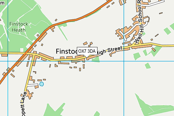 OX7 3DA map - OS VectorMap District (Ordnance Survey)