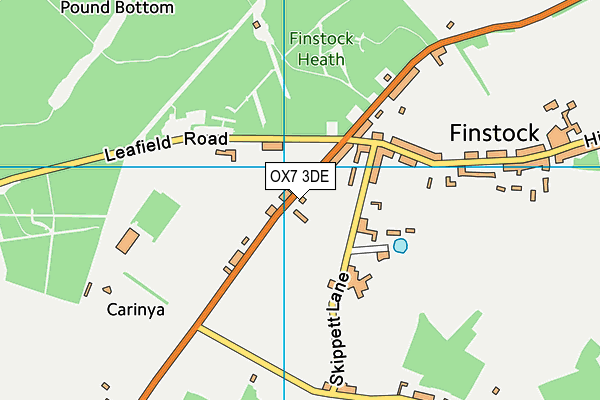 OX7 3DE map - OS VectorMap District (Ordnance Survey)