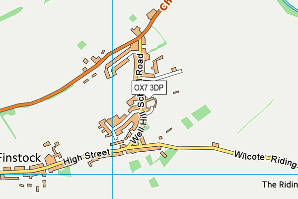 OX7 3DP map - OS VectorMap District (Ordnance Survey)