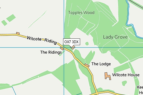 OX7 3DX map - OS VectorMap District (Ordnance Survey)