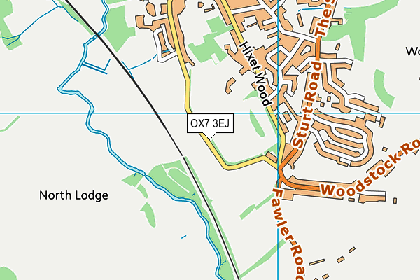 OX7 3EJ map - OS VectorMap District (Ordnance Survey)