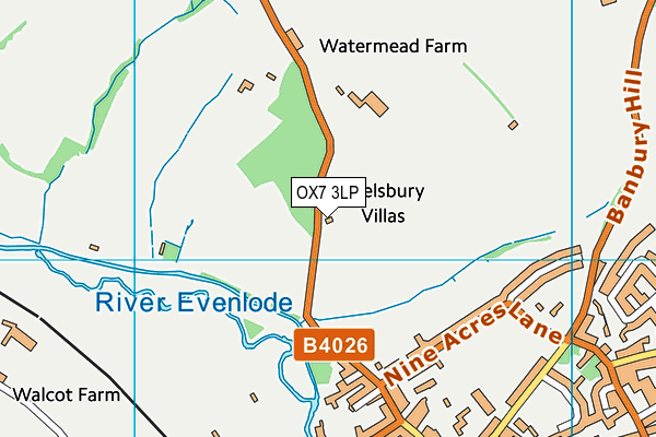 OX7 3LP map - OS VectorMap District (Ordnance Survey)