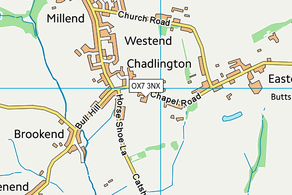 Chadlington Sports Club map (OX7 3NX) - OS VectorMap District (Ordnance Survey)