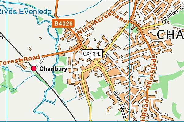 Map of THE ROSE & CROWN (CHARLBURY) LTD at district scale