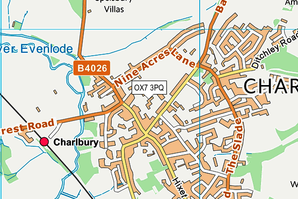 Charlbury Community Centre map (OX7 3PQ) - OS VectorMap District (Ordnance Survey)