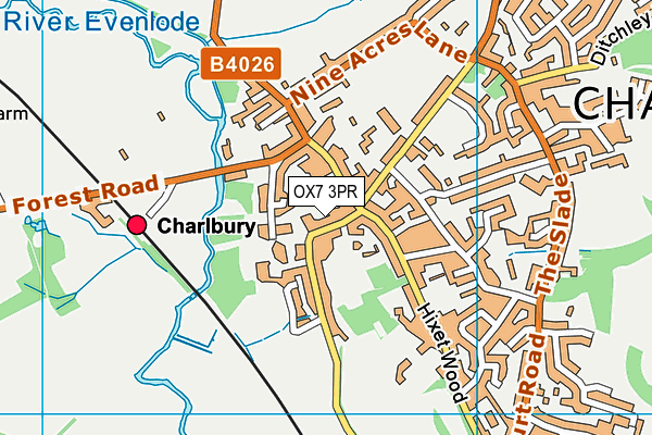 OX7 3PR map - OS VectorMap District (Ordnance Survey)