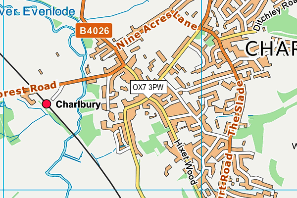 OX7 3PW map - OS VectorMap District (Ordnance Survey)