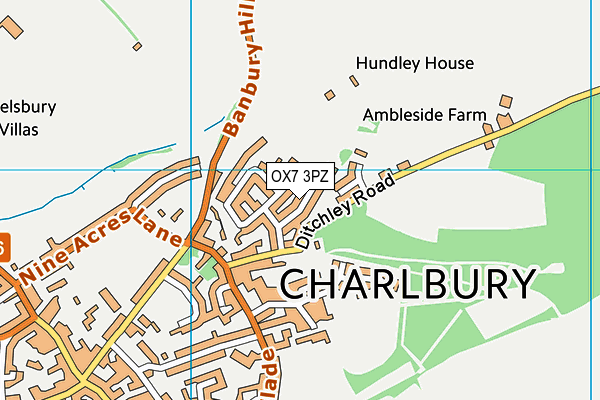 OX7 3PZ map - OS VectorMap District (Ordnance Survey)