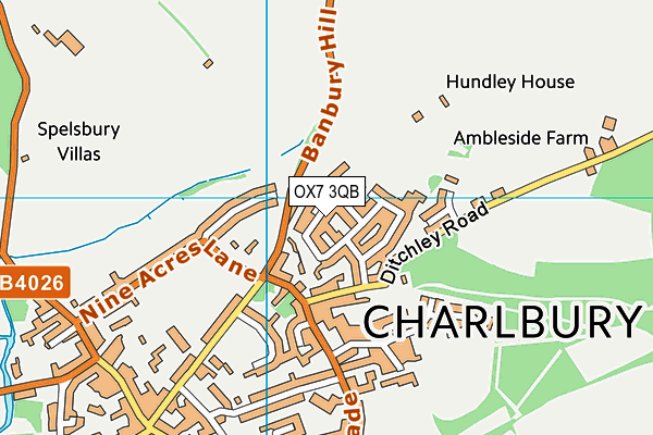 OX7 3QB map - OS VectorMap District (Ordnance Survey)