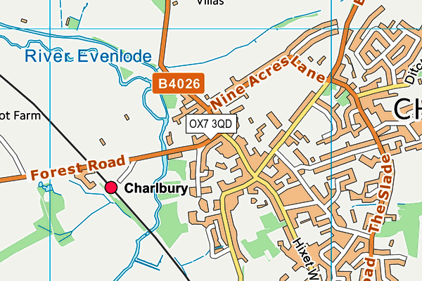 Charlbury Cricket Club map (OX7 3QD) - OS VectorMap District (Ordnance Survey)
