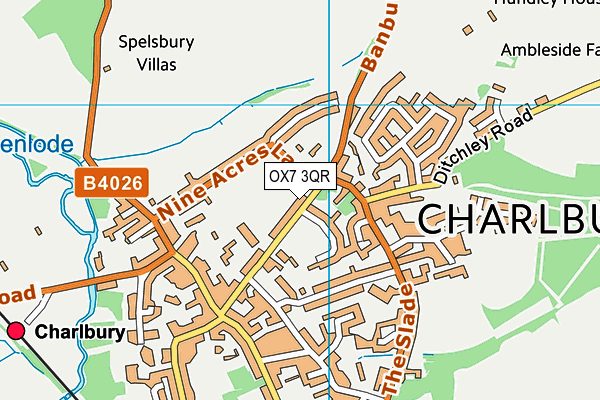 OX7 3QR map - OS VectorMap District (Ordnance Survey)