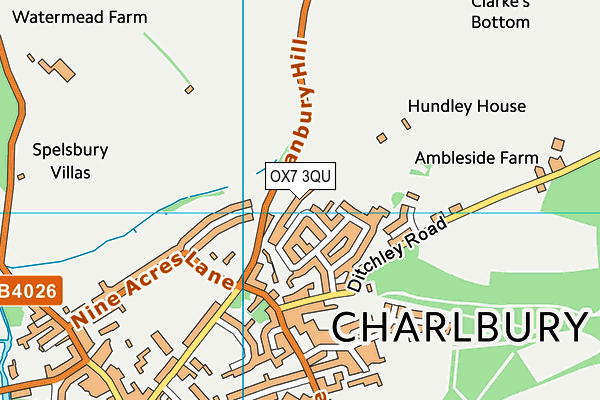 OX7 3QU map - OS VectorMap District (Ordnance Survey)