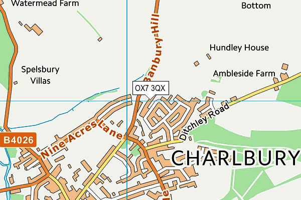 OX7 3QX map - OS VectorMap District (Ordnance Survey)