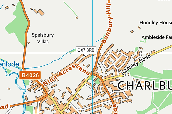 OX7 3RB map - OS VectorMap District (Ordnance Survey)