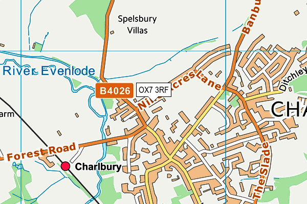 OX7 3RF map - OS VectorMap District (Ordnance Survey)