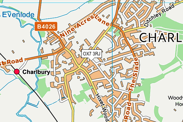OX7 3RJ map - OS VectorMap District (Ordnance Survey)