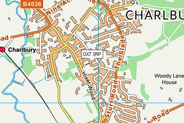 OX7 3RP map - OS VectorMap District (Ordnance Survey)