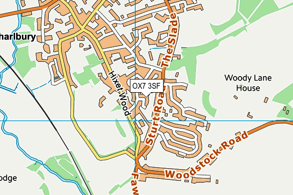 OX7 3SF map - OS VectorMap District (Ordnance Survey)