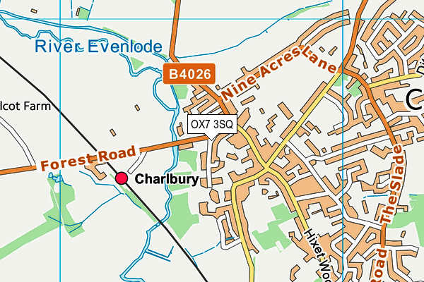 OX7 3SQ map - OS VectorMap District (Ordnance Survey)