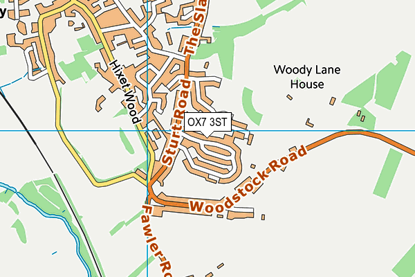 OX7 3ST map - OS VectorMap District (Ordnance Survey)