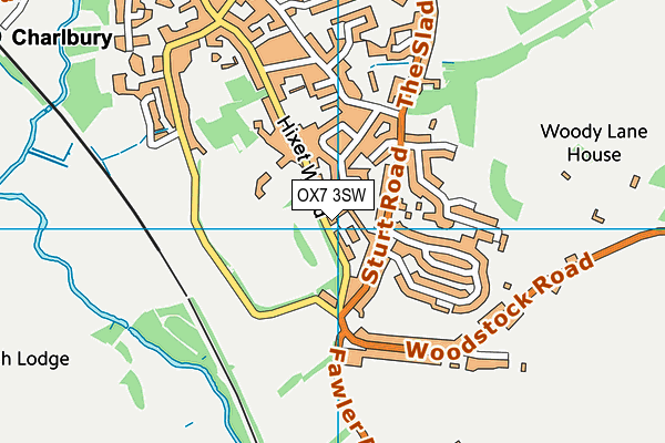 OX7 3SW map - OS VectorMap District (Ordnance Survey)