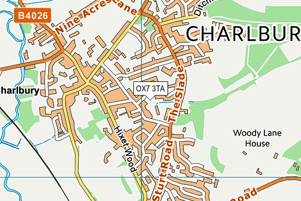 OX7 3TA map - OS VectorMap District (Ordnance Survey)