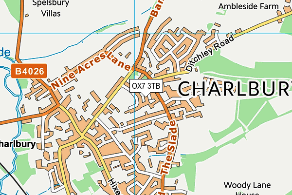 OX7 3TB map - OS VectorMap District (Ordnance Survey)