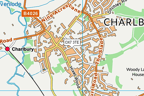 OX7 3TE map - OS VectorMap District (Ordnance Survey)