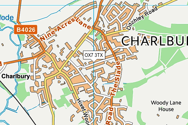 Charlbury Primary School map (OX7 3TX) - OS VectorMap District (Ordnance Survey)