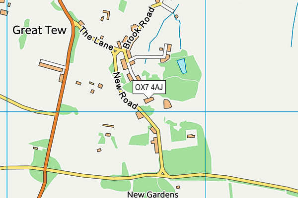 OX7 4AJ map - OS VectorMap District (Ordnance Survey)