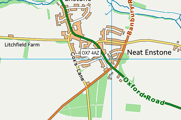 OX7 4AZ map - OS VectorMap District (Ordnance Survey)