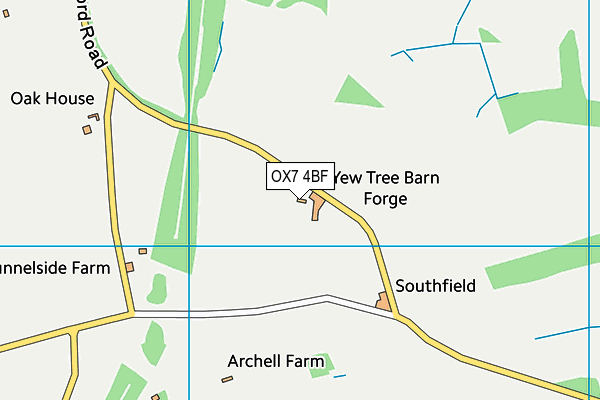 OX7 4BF map - OS VectorMap District (Ordnance Survey)