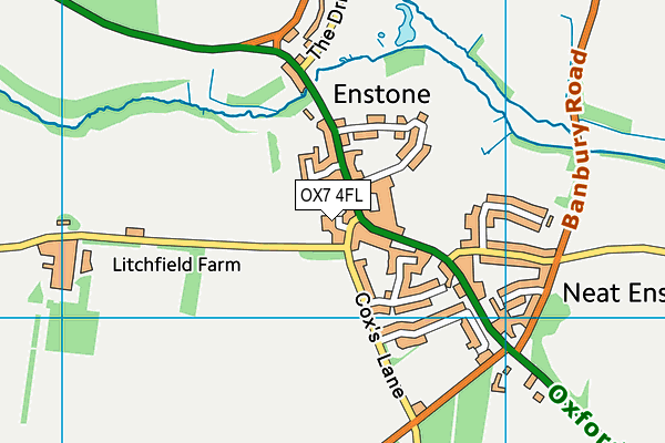 OX7 4FL map - OS VectorMap District (Ordnance Survey)